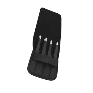 Juego de Pinzas para Cejas de Punta Inclinada GETUP BROSONS IMPEX, Acero Inoxidable, Agarre Fino y Duradero, Herramienta de Maquillaje de Estilo Moderno, Color Negro - Product Image 3