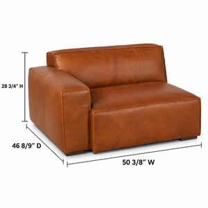 Modern L Shape Genuine Leather Sectional Sofa Modular Design Cushion Back Square Arm Leather Sofa - Product Image 3