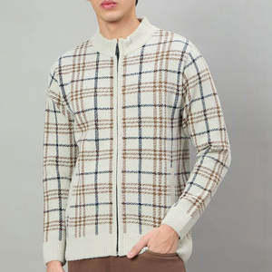 เสื้อกอล์ฟผู้ชายทรงสลิมฟิต คอเต่าแบบซิป ลายพิมพ์ ผ้าฟลีซ 100% เป็นมิตรกับสิ่งแวดล้อม เสื้อกันหนาวสไตล์สปอร์ตสำหรับฤดูหนาว - Product Image 1