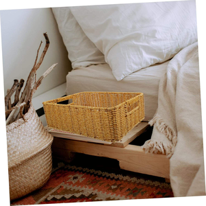 Cesta Organizadora de Mimbre Tejido PP/PE, Ligera, Fácil de Limpiar, Versátil para Baño y Cocina - Product Image 5