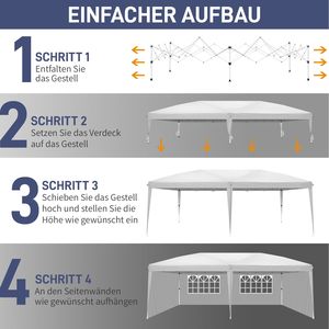 Pratica Tenda da Campeggio Bianca 3 X 6m con Quattro Finestre, Design Pieghevole Impermeabile - Product Image 4