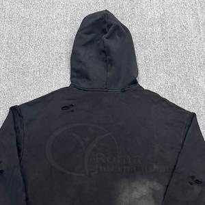 Sudadera con Capucha de Forro Polar Grueso 2026 para Hombre, Estilo Lavado Ácido con Pedrería, Ajuste Oversize - Product Image 5