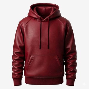 Sudadera con Capucha de Cuero Vegano Sostenible para Hombre, Sudadera de Primera Calidad en Cuero Sintético, Sudadera Personalizada de Moda Urbana - Product Image 6