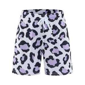Custom <b>Men</b> Leopard Print Shorts Mid Waist Elastic Breathable Casual Short Length Woven Polyester Swim <b>Trunks</b> - Product Image 3