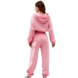 Ensemble de survêtement premium pour femmes 450 GSM coupe décontractée, sweat à capuche oversize et pantalon de jogging, logo personnalisé, fabricant - Product Image 3
