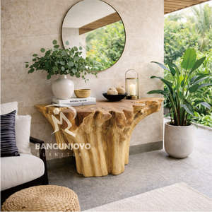 Muebles de Consola de Raíz de Teca Contemporáneos, Muebles de Madera para Sala de Estar, Exteriores, Escuela y Hogar - Product Image 4