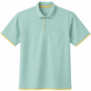 Chemise polo homme unie vert menthe, manches courtes, respirante, séchage rapide, avec poche, pour le golf, coupe athlétique, idéale pour le bureau. - Product Image 1