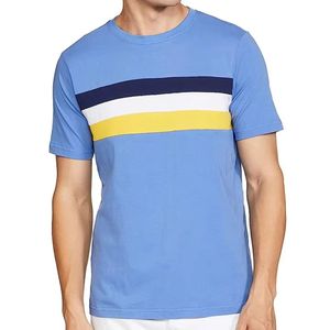 T-shirt d'été décontracté en coton à rayures horizontales noires et blanches pour hommes, léger, respirant, à manches courtes, confortable, pour tous les jours - Product Image 3