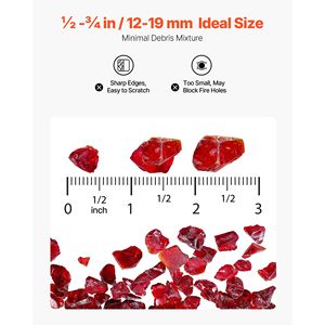 Vetro per Braciere Resistente alle Alte Temperature, Senza Fumo, 10 LBS / 4,5 KG, Riflettente da 3/4 Pollici per Rocce Decorative, 19,05 mm - Product Image 5