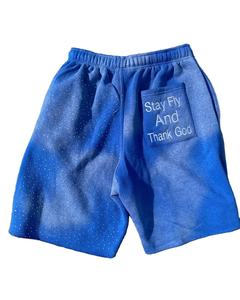 Prix d'usine Nouvelle Arrivée Short Homme 100% Coton Effet Vieilli Broderie Logo Personnalisé Délavé à l'Acide Mode Strass - Product Image 3