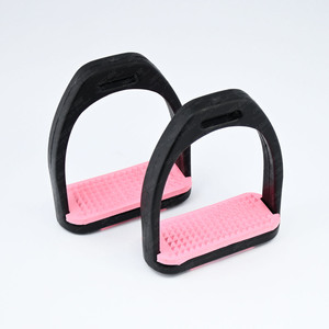 Estribos de PVC con logotipo personalizado de estilo caliente antideslizante de goma rosa para montar a caballo, suministros ecuestres, característica de seguridad - Product Image 1