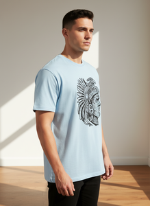 Custom Heat-Transfer Printed Men's O-Neck Short Sleeve Regular Fit Casual Jersey T-Shirt 60% Cotton 40% Polyester Anti-Odor - Product Image 4