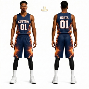 Conjunto de Uniforme de Baloncesto Sublimado con Degradado Rojo y Blanco Estilo Nebraska, Ropa Deportiva Transpirable de Poliéster para Equipos Universitarios - Product Image 4