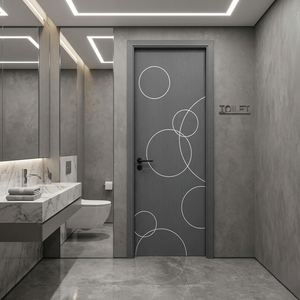 Portes en MDF de style contemporain, en bois, à structure alvéolaire, en polymère, épaisseur 40 mm, résistantes à l'eau, pour appartement, chambre, bureau à domicile - Product Image 3