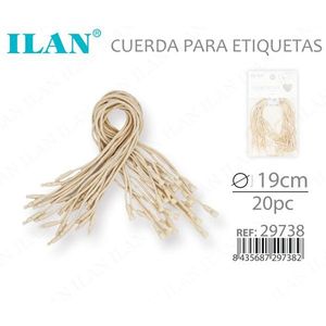 Cordoncino Ilan per cartellini 19 cm 20 pz colore naturale - Product Image 3