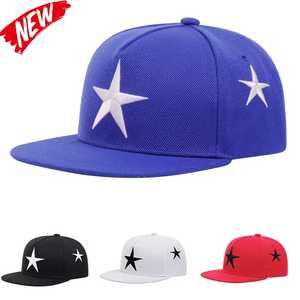 Casquette snapback unisexe noire avec broderie étoile blanche, style streetwear, chapeau décontracté, taille adulte 58-60CM, à porter en toutes saisons - Product Image 6