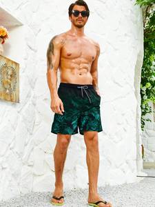 กางเกงว่ายน้ำชายหาดผู้ชาย แห้งเร็ว ลายดอกไม้ น้ำหนักเบา ระบายอากาศได้ดี กันน้ำ ผ้าทอ มีเชือกผูกเอว - Product Image 6