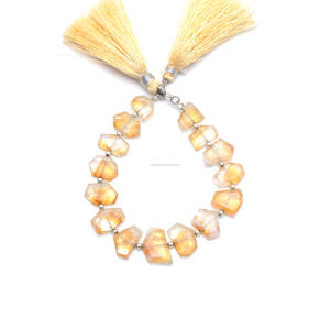 Naturel Bio Citrine À Facettes Forme Géométrique 6 Pouces 10X16mm Perles Gemme Brin pour La Fabrication De Bijoux En Gros Utilisé - Product Image 2
