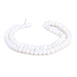 ลูกปัดโอปอลสีขาวธรรมชาติแกะสลักรูปฟักทองทรงรอนเดลสำหรับทำเครื่องประดับแบบร้อยเป็นเส้น - Product Image 3