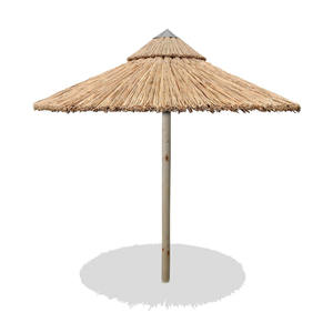 Sombrilla de Hojas de Palma Tropicales con Poste de Bambú Rústico - Parasol de 3 Niveles Tipo Tiki Hut para Jardín y Piscina - Product Image 4