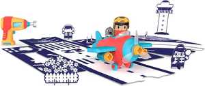 Jouet éducatif multicolore en plastique Bolt Buddies Plane, emballage convivial, jouets fabriqués au Vietnam - Product Image 5