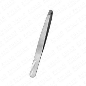 High Quality Stainless Steel Slant Tip Eyebrow Tweezers with Comb Polished Finish <b>Makeup</b> Artist Beauty <b>Tool</b> OEM - Product Image 4
