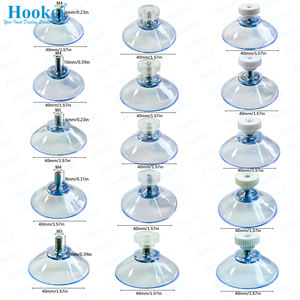 Échantillon gratuit Offre Spéciale ventouse transparente en PVC de 40mm avec vis M4 et écrous de couleur blanche - Product Image 2