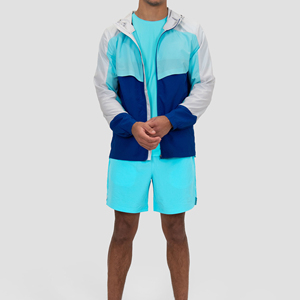 Ensemble de shorts coupe-vent pour homme, ensemble de vêtements d'extérieur sportifs en polyester tricoté à séchage rapide, ensemble de shorts coupe-vent deux pièces pour homme - Product Image 3