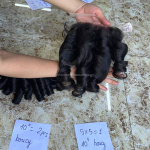 Extensiones de Cabello Humano Virgen Vietnamita Súper Doblemente Tramado, Rizado y Voluminoso, de Última Tendencia, con Cierre de Encaje y Peluca Frontal - Product Image 2