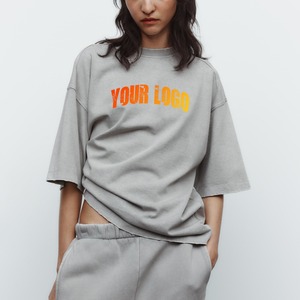 Camiseta Holgada Sencilla 2026 para Mujer al por Mayor, Tops de Moda Transpirables, Ecológicos, de Secado Rápido, con Logo Frontal, Camisetas Básicas Lisas - Product Image 4