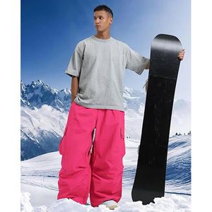 Pantalones de Snowboard y Esquí OEM Personalizados, Talla Grande, Impermeables, Resistentes al Viento, Transpirables, Holgados, Unisex, de Pierna Ancha para Hombre - Product Image 3