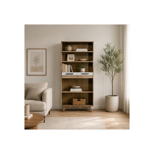 Wooden Bookcase Storage Shelf With Drawers Modern <b>Display</b> <b>Cabinet</b> For Living Room Bedroom Home Office Furniture - Product Image 1