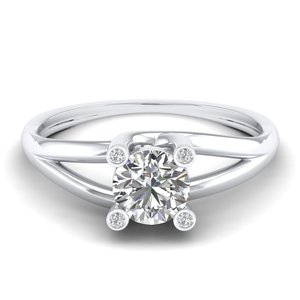 REYES Sterling <b>Silver</b> <b>925</b> Round Cut 0.87 Carat Moissanite Engagement <b>Ring</b> For Women Original 14K White Gold New Arrival Jewelry - Product Image 1
