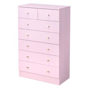 Comò Moderno Semplice Rosa a 7 Cassetti in Legno Massello per Camera da Letto o Soggiorno Arredamento Casa - Product Image 5