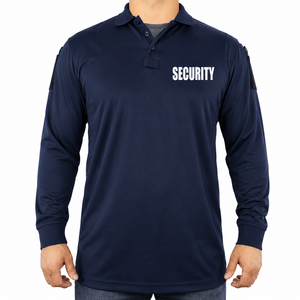 Camiseta Polo Unisex de Poliéster Transpirable de Color Sólido, Uniforme de Guardia de Seguridad, Manga Larga, Ropa de Trabajo para Eventos Corporativos - Product Image 1