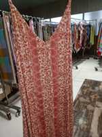 Vestido de Algodón 100% para Mujer, Estampado Paisley Boho, Hombros Descubiertos, Largo Regular, Informal, para Vacaciones, Mangas Cortas, Ajustable
