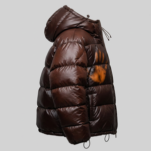 Veste matelassée unisexe personnalisée, chaude et épaisse, en tissu thermoréactif, avec fermeture éclair, style streetwear, à capuche - Product Image 2