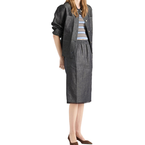 Premium Women Chambray Denim <b>Jacket</b> Oversized Casual Custom Utility Streetwear OEM Fashion <b>Lightweight</b> Outerwear Top Private Lab - Product Image 6
