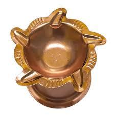 Copper Panchmukhi Pooja Deepak Traditional Oil Lamp for <b>Home</b> <b>Temple</b> Puja Festive Decor - Product Image 3