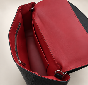 Bolso de Hombro Moderno de Cuero Genuino para Mujer, Color Negro, con Dos Correas y Gran Capacidad, Cierre Clásico de Metal - Product Image 3