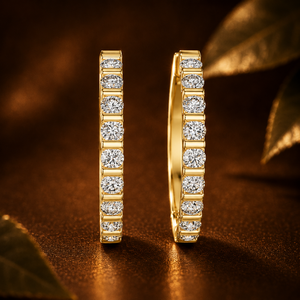 Pendientes de Aro Personalizados con Diamantes Cultivados en Laboratorio 0.60 CTW EF VVS VS Oro Sólido 14K 18K CVD HPHT Joyería Fina para Mujer Novia - Product Image 3