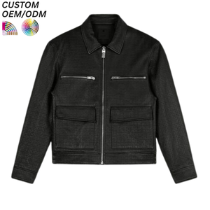 Veste en jean délavée style urbain pour homme, coupe décontractée, couleur unie foncée, hiver-printemps, support OEM/ODM pour la fabrication en gros - Product Image 4