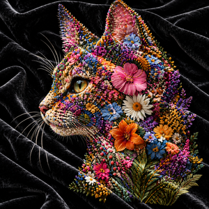Housse de coussin florale pour chat, moderne, en velours, carrée, imprimée, motif animal, décorative pour canapé et maison - Product Image 5