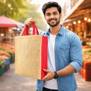 Nouveauté : Sac de courses en jute personnalisé à 4 plis, réutilisable, promotionnel, écologique, pliable, pour un usage quotidien - Product Image 4