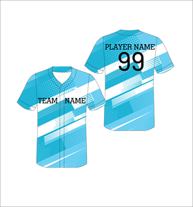 Camiseta de Béisbol Sublimada Personalizada, Manga Corta, Unisex, Transpirable, de Poliéster, con Nombre del Equipo, Jugador 99, Patrón Geométrico - Product Image 1