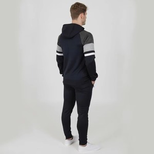 Conjunto Deportivo con Capucha para Hombre, Diseño Color Block, Manga Larga, Cierre de Cremallera, Pantalones Casuales con Bolsillos Laterales, Ropa de Otoño - Product Image 2