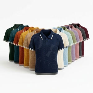 Polo de Punto de Alta Calidad 100%, Cuello en Contraste, Mangas Cortas, Ribete Acanalado, Cómodo y Elegante, Ropa Casual, Camiseta con Logotipo Personalizado - Product Image 1