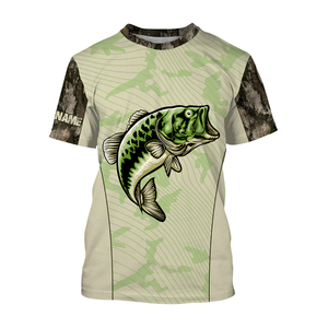 T-shirt de pêche personnalisé respirant anti-UV à manches courtes pour l'été, motif camouflage cerf, en laine, coupe ajustée - Product Image 6