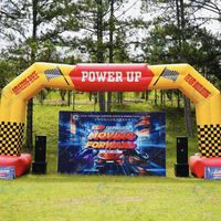 Arche gonflable carrée imprimée UV pour team building, pompe à air électrique Vietnam, designs variés pour l'extérieur, installation facile en 6 mois
