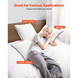 Set di 2 Cuscini Decorativi Quadrati Bianchi 20x20 Pollici, Morbidi e Rilassanti, Alternativa alla Piuma con Imbottitura in Fibra di Poliestere - Product Image 5